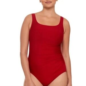 Miraclesuit Miradonna Red Swimsuit Size 8